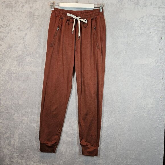 Vuori Mens Brown Jogger Sweatpants With Drawstring Waist & Zipper Pockets - Picture 1 of 13